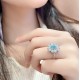 Ruif Jewelry Classic Design S925 Silver 1.32ct Lab Paraiba Ring Wedding Bands Ruif Jewelry Classic Design S925 Silver 1.32ct Lab Paraiba Ring Wedding Bands