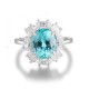 Ruif Jewelry Classic Design S925 Silver 4.53ct Lab Paraiba Ring Wedding Bands Ruif Jewelry Classic Design S925 Silver 4.53ct Lab Paraiba Ring Wedding Bands