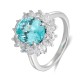 Ruif Jewelry Classic Design S925 Silver 4.53ct Lab Paraiba Ring Wedding Bands Ruif Jewelry Classic Design S925 Silver 4.53ct Lab Paraiba Ring Wedding Bands