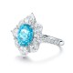 Ruif Jewelry Classic Design S925 Silver 4.42ct Lab Paraiba Ring Wedding Bands