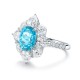 Ruif Jewelry Classic Design S925 Silver 4.42ct Lab Paraiba Ring Wedding Bands Ruif Jewelry Classic Design S925 Silver 4.42ct Lab Paraiba Ring Wedding Bands