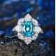 Ruif Jewelry Classic Design S925 Silver 4.42ct Lab Paraiba Ring Wedding Bands Ruif Jewelry Classic Design S925 Silver 4.42ct Lab Paraiba Ring Wedding Bands