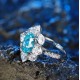 Ruif Jewelry Classic Design S925 Silver 4.42ct Lab Paraiba Ring Wedding Bands