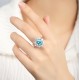 Ruif Jewelry Classic Design S925 Silver 4.42ct Lab Paraiba Ring Wedding Bands