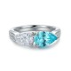 Ruif Jewelry Classic Design S925 Silver 2.08ct Lab Paraiba Ring Wedding Bands Ruif Jewelry Classic Design S925 Silver 2.08ct Lab Paraiba Ring Wedding Bands