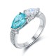 Ruif Jewelry Classic Design S925 Silver 2.08ct Lab Paraiba Ring Wedding Bands Ruif Jewelry Classic Design S925 Silver 2.08ct Lab Paraiba Ring Wedding Bands