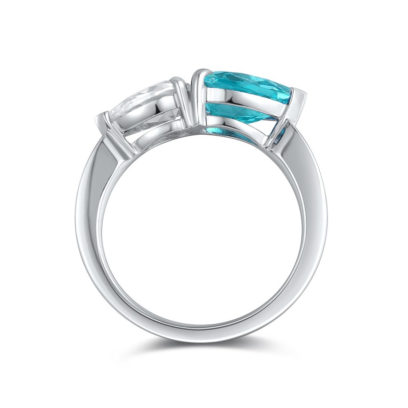 Ruif Jewelry Classic Design S925 Silver 2.08ct Lab Paraiba Ring Wedding Bands Ruif Jewelry Classic Design S925 Silver 2.08ct Lab Paraiba Ring Wedding Bands