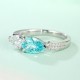 Ruif Jewelry Classic Design S925 Silver 2.08ct Lab Paraiba Ring Wedding Bands Ruif Jewelry Classic Design S925 Silver 2.08ct Lab Paraiba Ring Wedding Bands