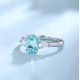 Ruif Jewelry Classic Design S925 Silver 2.64ct Lab Paraiba Ring Wedding Bands Ruif Jewelry Classic Design S925 Silver 2.64ct Lab Paraiba Ring Wedding Bands