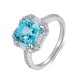 Ruif Jewelry Classic Design S925 Silver 4.76ct Lab Paraiba Ring Wedding Bands Ruif Jewelry Classic Design S925 Silver 4.76ct Lab Paraiba Ring Wedding Bands
