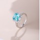 Ruif Jewelry Classic Design S925 Silver 4.76ct Lab Paraiba Ring Wedding Bands Ruif Jewelry Classic Design S925 Silver 4.76ct Lab Paraiba Ring Wedding Bands