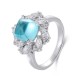 Ruif Jewelry Classic Design S925 Silver 4.25ct Lab Paraiba Ring Wedding Bands Ruif Jewelry Classic Design S925 Silver 4.25ct Lab Paraiba Ring Wedding Bands