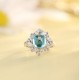 Ruif Jewelry Classic Design S925 Silver 4.25ct Lab Paraiba Ring Wedding Bands Ruif Jewelry Classic Design S925 Silver 4.25ct Lab Paraiba Ring Wedding Bands