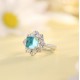 Ruif Jewelry Classic Design S925 Silver 4.25ct Lab Paraiba Ring Wedding Bands Ruif Jewelry Classic Design S925 Silver 4.25ct Lab Paraiba Ring Wedding Bands