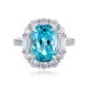 Ruif Jewelry Classic Design S925 Silver 5.93ct Lab Paraiba Ring Wedding Bands Ruif Jewelry Classic Design S925 Silver 5.93ct Lab Paraiba Ring Wedding Bands