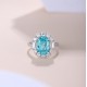 Ruif Jewelry Classic Design S925 Silver 5.93ct Lab Paraiba Ring Wedding Bands Ruif Jewelry Classic Design S925 Silver 5.93ct Lab Paraiba Ring Wedding Bands