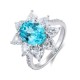 Ruif Jewelry Classic Design S925 Silver Oval Shape 3.8ct Lab Paraiba Ring Wedding Bands Ruif Jewelry Classic Design S925 Silver Oval Shape 3.8ct Lab Paraiba Ring Wedding Bands