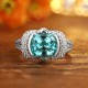 Ruif Jewelry Classic Design S925 Silver 5.39ct Lab Paraiba Ring Wedding Bands Ruif Jewelry Classic Design S925 Silver 5.39ct Lab Paraiba Ring Wedding Bands