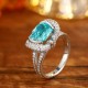 Ruif Jewelry Classic Design S925 Silver 5.39ct Lab Paraiba Ring Wedding Bands Ruif Jewelry Classic Design S925 Silver 5.39ct Lab Paraiba Ring Wedding Bands