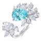 Ruif Jewelry Classic Design S925 Silver 6.39ct Lab Paraiba Ring Wedding Bands Ruif Jewelry Classic Design S925 Silver 6.39ct Lab Paraiba Ring Wedding Bands