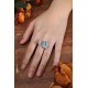 Ruif Jewelry Classic Design S925 Silver 6.39ct Lab Paraiba Ring Wedding Bands Ruif Jewelry Classic Design S925 Silver 6.39ct Lab Paraiba Ring Wedding Bands