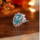 Ruif Jewelry Classic Design S925 Silver 5.53ct Lab Paraiba Ring Wedding Bands Ruif Jewelry Classic Design S925 Silver 5.53ct Lab Paraiba Ring Wedding Bands
