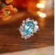 Ruif Jewelry Classic Design S925 Silver 5.53ct Lab Paraiba Ring Wedding Bands Ruif Jewelry Classic Design S925 Silver 5.53ct Lab Paraiba Ring Wedding Bands