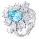 Ruif Jewelry Classic Design S925 Silver 4.74ct Lab Paraiba Ring Wedding Bands Ruif Jewelry Classic Design S925 Silver 4.74ct Lab Paraiba Ring Wedding Bands