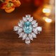Ruif Jewelry Classic Design S925 Silver 4.74ct Lab Paraiba Ring Wedding Bands Ruif Jewelry Classic Design S925 Silver 4.74ct Lab Paraiba Ring Wedding Bands