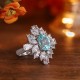 Ruif Jewelry Classic Design S925 Silver 4.74ct Lab Paraiba Ring Wedding Bands Ruif Jewelry Classic Design S925 Silver 4.74ct Lab Paraiba Ring Wedding Bands
