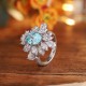 Ruif Jewelry Classic Design S925 Silver 4.74ct Lab Paraiba Ring Wedding Bands Ruif Jewelry Classic Design S925 Silver 4.74ct Lab Paraiba Ring Wedding Bands