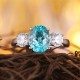 Ruif Jewelry Classic Design S925 Silver 4.22ct Lab Paraiba Ring Wedding Bands Ruif Jewelry Classic Design S925 Silver 4.22ct Lab Paraiba Ring Wedding Bands