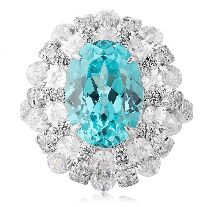 Ruif Jewelry Classic Design S925 Silver 7.66ct Lab Paraiba Ring Wedding Bands Ruif Jewelry Classic Design S925 Silver 7.66ct Lab Paraiba Ring Wedding Bands