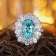 Ruif Jewelry Classic Design S925 Silver 7.66ct Lab Paraiba Ring Wedding Bands Ruif Jewelry Classic Design S925 Silver 7.66ct Lab Paraiba Ring Wedding Bands