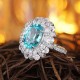 Ruif Jewelry Classic Design S925 Silver 7.66ct Lab Paraiba Ring Wedding Bands Ruif Jewelry Classic Design S925 Silver 7.66ct Lab Paraiba Ring Wedding Bands