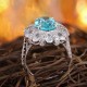Ruif Jewelry Classic Design S925 Silver 7.66ct Lab Paraiba Ring Wedding Bands Ruif Jewelry Classic Design S925 Silver 7.66ct Lab Paraiba Ring Wedding Bands