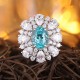 Ruif Jewelry Classic Design S925 Silver 4.2ct Lab Paraiba Ring Wedding Bands Ruif Jewelry Classic Design S925 Silver 4.2ct Lab Paraiba Ring Wedding Bands