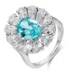 Ruif Jewelry Classic Design S925 Silver 4.24ct Lab Paraiba Ring Wedding Bands Ruif Jewelry Classic Design S925 Silver 4.24ct Lab Paraiba Ring Wedding Bands