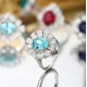 Ruif Jewelry Classic Design S925 Silver 4.24ct Lab Paraiba Ring Wedding Bands Ruif Jewelry Classic Design S925 Silver 4.24ct Lab Paraiba Ring Wedding Bands