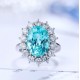 Ruif Jewelry Classic Design S925 Silver 9.154ct Lab Paraiba Ring Wedding Bands