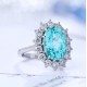 Ruif Jewelry Classic Design S925 Silver 9.154ct Lab Paraiba Ring Wedding Bands