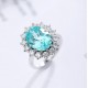 Ruif Jewelry Classic Design S925 Silver 9.154ct Lab Paraiba Ring Wedding Bands
