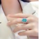 Ruif Jewelry Classic Design S925 Silver 9.154ct Lab Paraiba Ring Wedding Bands