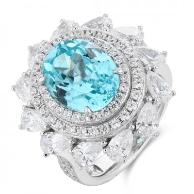 Ruif Jewelry Classic Design S925 Silver 6.715ct Lab Paraiba Ring Wedding Bands Ruif Jewelry Classic Design S925 Silver 6.715ct Lab Paraiba Ring Wedding Bands