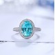 Ruif Jewelry Classic Design S925 Silver 3.95ct Lab Paraiba Ring Wedding Bands