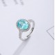 Ruif Jewelry Classic Design S925 Silver 3.95ct Lab Paraiba Ring Wedding Bands