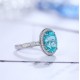 Ruif Jewelry Classic Design S925 Silver 3.95ct Lab Paraiba Ring Wedding Bands