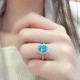 Ruif Jewelry Classic Design S925 Silver 3.95ct Lab Paraiba Ring Wedding Bands