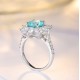 Ruif Jewelry Classic Design S925 Silver 3.8ct Lab Paraiba Ring Wedding Bands