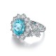 Ruif Jewelry Classic Design S925 Silver 5.714ct Lab Paraiba Ring Wedding Bands